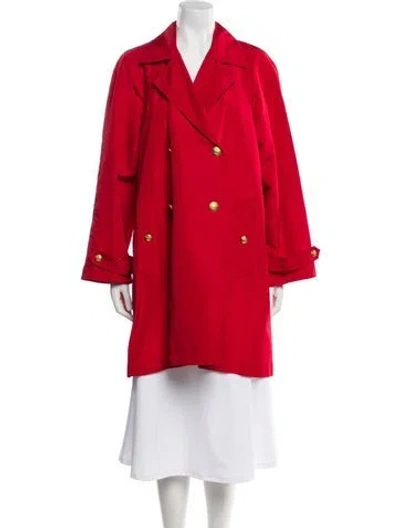 Pre-owned Chanel Vintage 1980's Trench Coat In Red