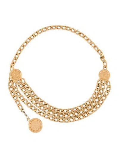 Pre-owned Chanel Vintage 1980's Waist Belt In Gold