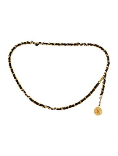 Pre-owned Chanel Vintage 1982 Chain-link Belt In Black
