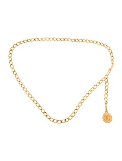 Pre-owned Chanel Vintage 1982 Chain-link Belt In Gold