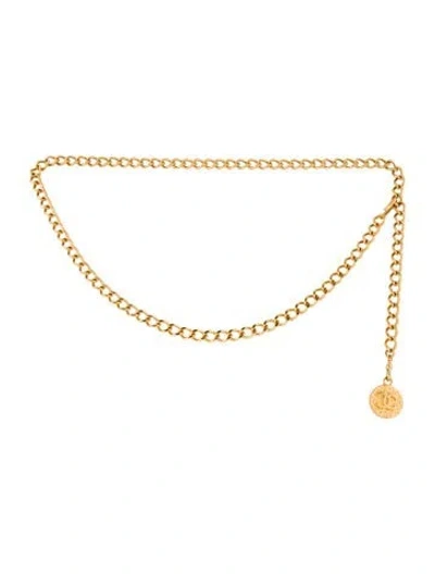 Pre-owned Chanel Vintage 1982 Waist Belt In Gold