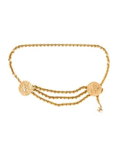 Pre-owned Chanel Vintage 1984 Chain-link Belt In Gold