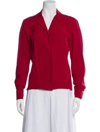 Pre-owned Chanel Vintage 1986 Blouse In Red