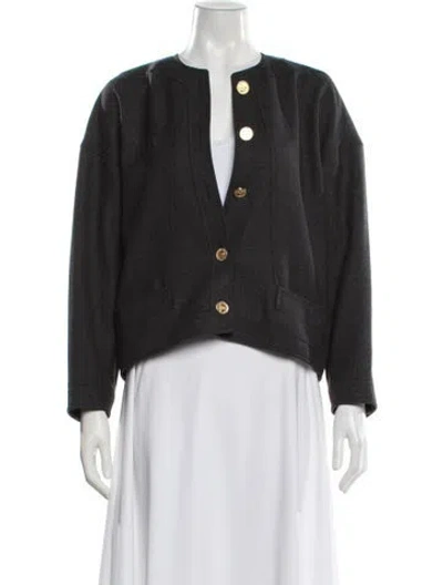 Pre-owned Chanel Vintage 1986 Evening Jacket In Gray