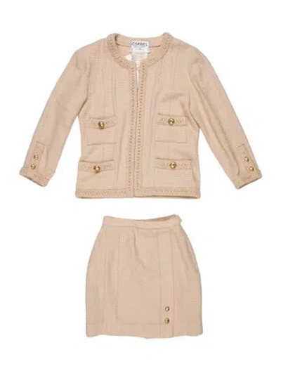 Pre-owned Chanel Vintage 1987 Skirt Set In Neutral
