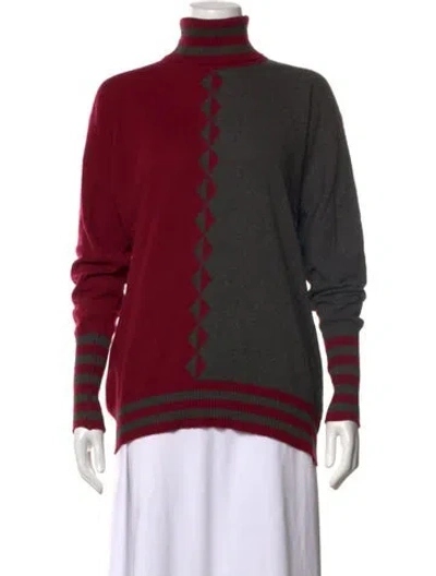 Pre-owned Chanel Vintage 1987 Sweater In Burgundy/grey