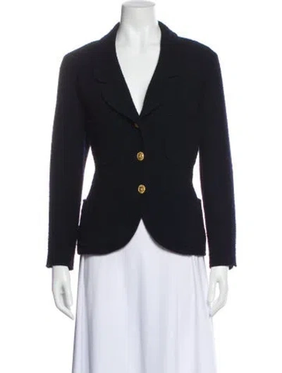 Pre-owned Chanel Vintage 1988 Blazer In Blue