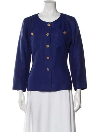 Pre-owned Chanel Vintage 1988 Evening Jacket In Blue