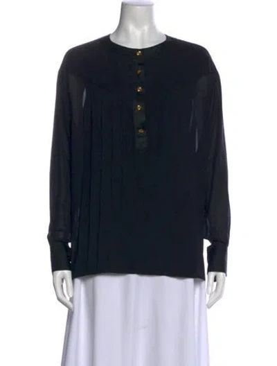 Pre-owned Chanel Vintage 1989 Blouse In Black