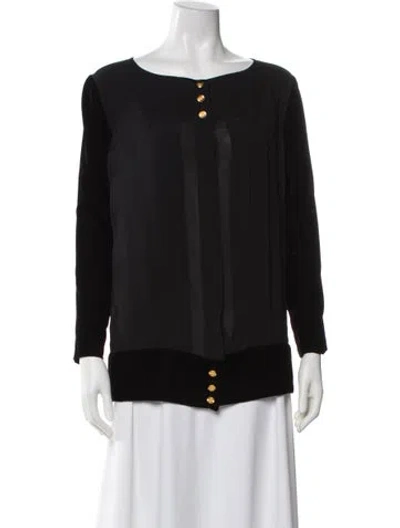 Pre-owned Chanel Vintage 1989 Blouse In Black