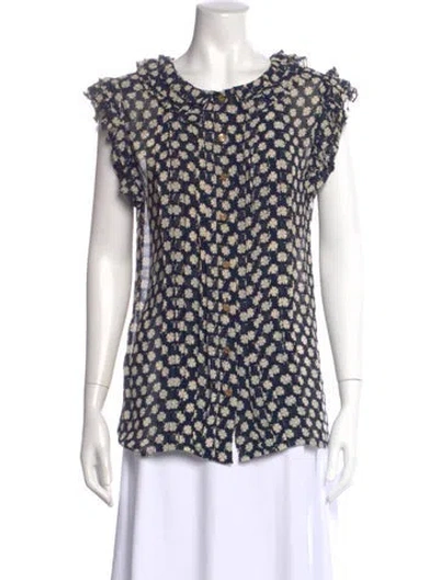 Pre-owned Chanel Vintage 1989 Blouse In Blue