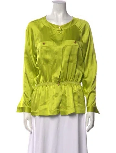 Pre-owned Chanel Vintage 1989 Blouse In Green