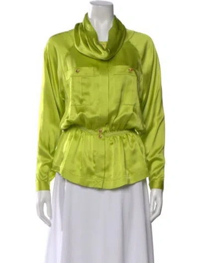 Pre-owned Chanel Vintage 1989 Blouse W/ Tags In Yellow