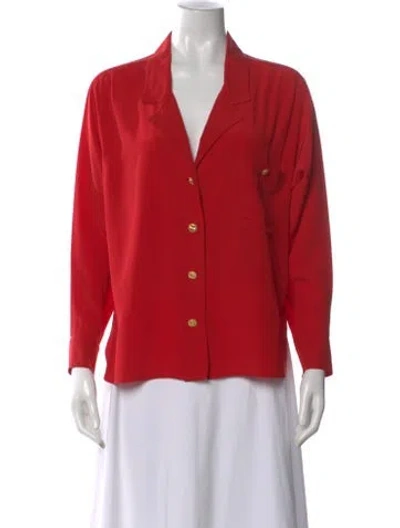 Pre-owned Chanel Vintage 1989 Button-up Top In Red