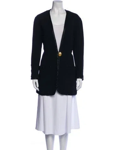 Pre-owned Chanel Vintage 1989 Coat In Black