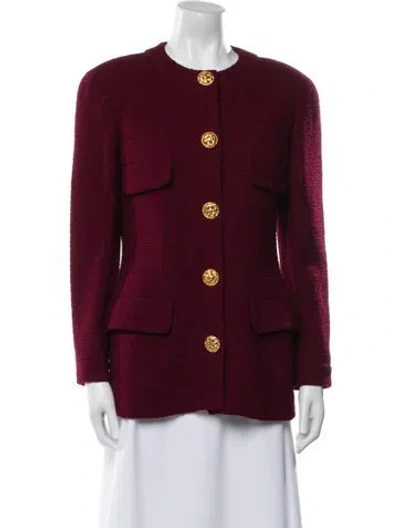 Pre-owned Chanel Vintage 1989 Evening Jacket In Burgundy
