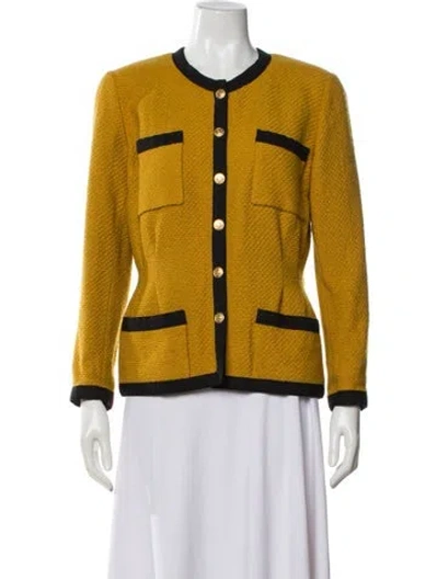 Pre-owned Chanel Vintage 1989 Jacket In Yellow