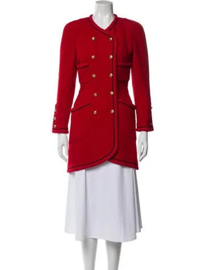 Pre-owned Chanel Vintage 1989 Peacoat In Red