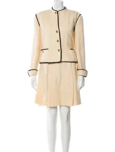 Pre-owned Chanel Vintage 1989 Skirt Suit In Neutral