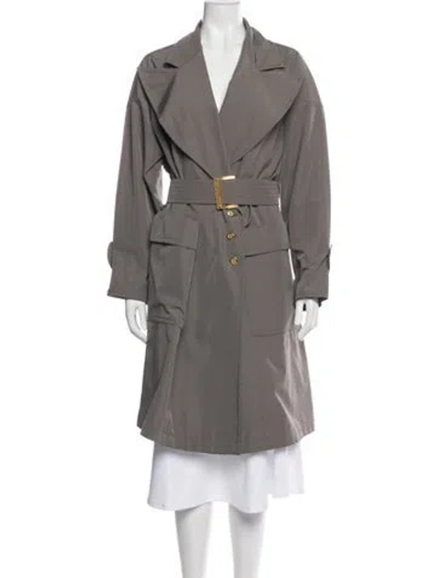 Pre-owned Chanel Vintage 1989 Trench Coat In Gray