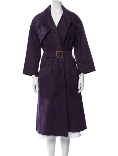 Pre-owned Chanel Vintage 1989 Trench Coat In Purple
