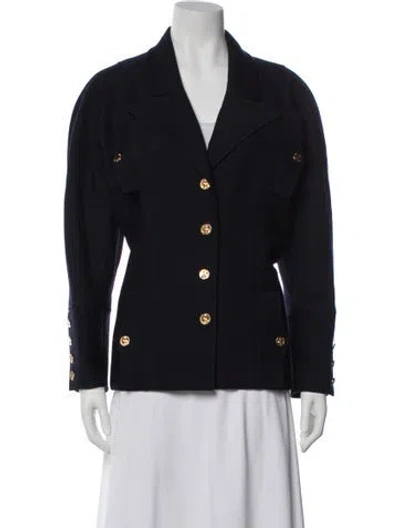 Pre-owned Chanel Vintage 1990 Blazer In Blue