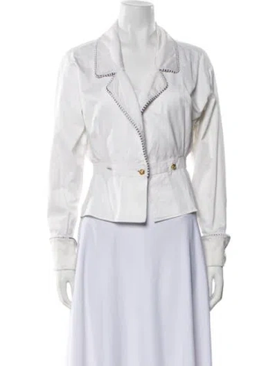 Pre-owned Chanel Vintage 1990 Blazer In White