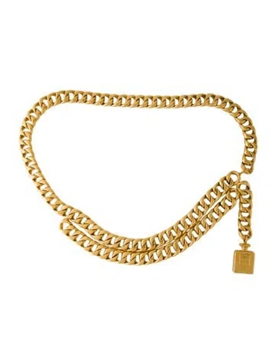 Pre-owned Chanel Vintage 1990's Chain-link Belt In Gold