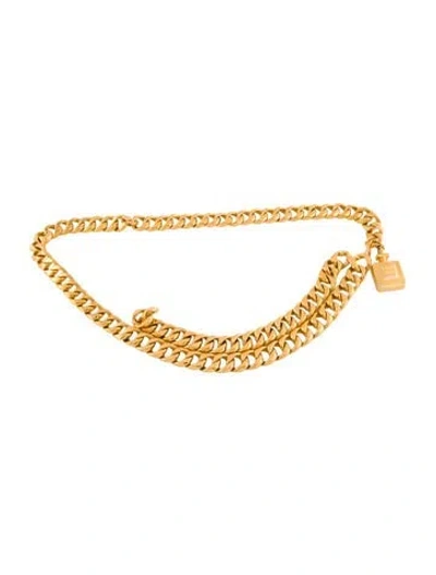 Pre-owned Chanel Vintage 1990's Chain-link Belt In Gold
