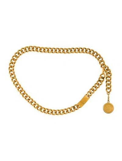 Pre-owned Chanel Vintage 1990's Chain-link Belt In Gold