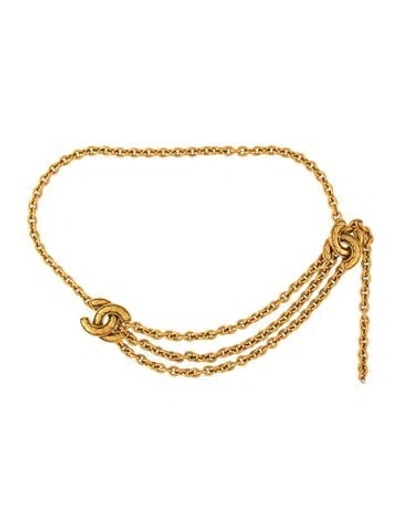 Pre-owned Chanel Vintage 1990's Chain-link Belt In Gold