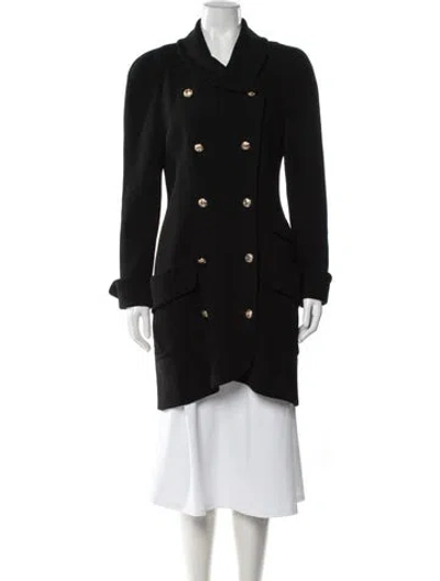 Pre-owned Chanel Vintage 1990 Coat In Black