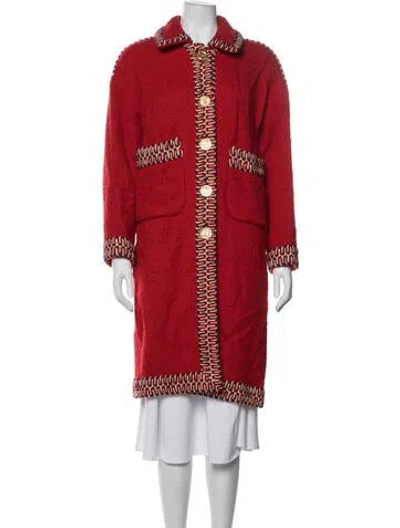 Pre-owned Chanel Vintage 1990 Coat In Red