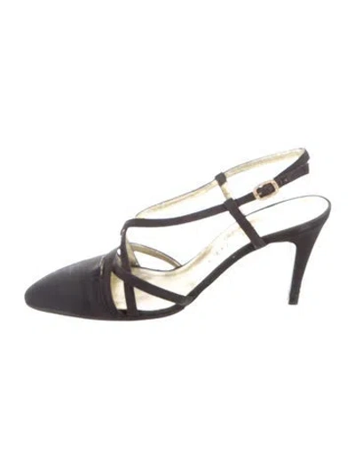 Pre-owned Chanel Vintage 1990's T-strap Pumps In Black