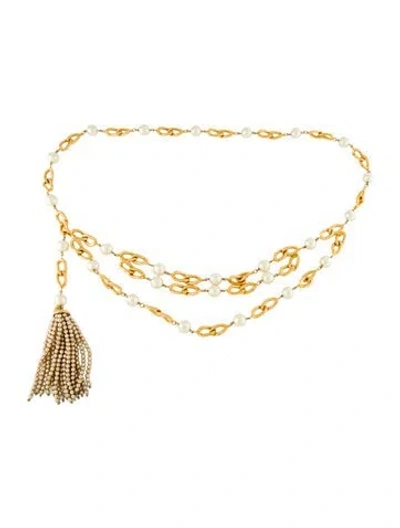 Pre-owned Chanel Vintage 1990 Waist Belt In Gold
