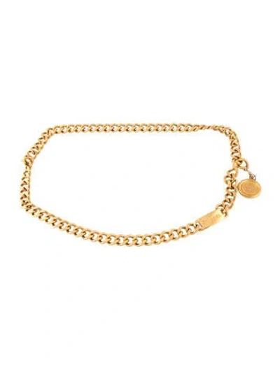 Pre-owned Chanel Vintage 1990's Waist Belt In Gold