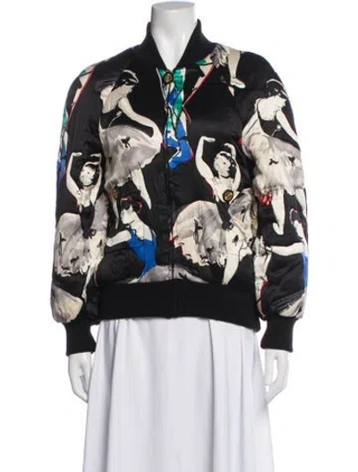 Pre-owned Chanel Vintage 1991 'ballerina' Bomber Jacket In Black
