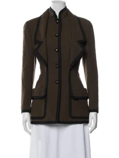 Pre-owned Chanel Vintage 1991 Blazer In Green