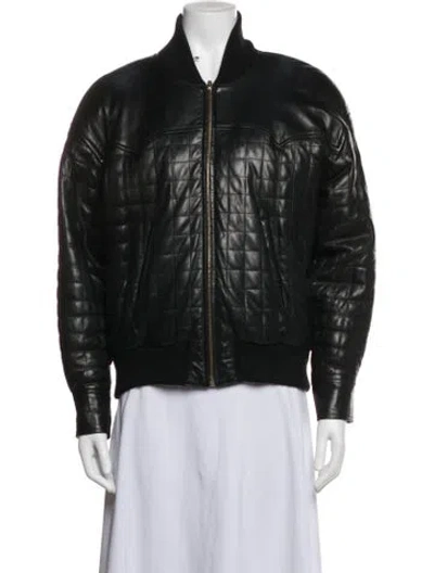 Pre-owned Chanel Vintage 1991 Bomber Jacket In Black