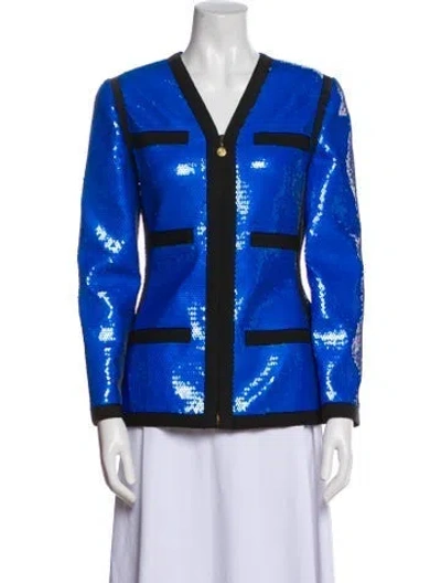 Pre-owned Chanel Vintage 1991 Evening Jacket In Blue