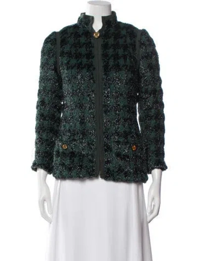 Pre-owned Chanel Vintage 1991 Evening Jacket In Green