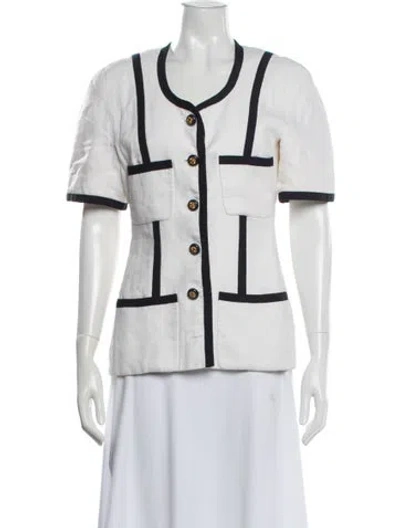 Pre-owned Chanel Vintage 1991 Jacket In White