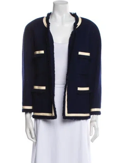 Pre-owned Chanel Vintage 1992 Blazer In Blue