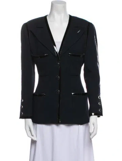Pre-owned Chanel Vintage 1992 Blazer In Blue