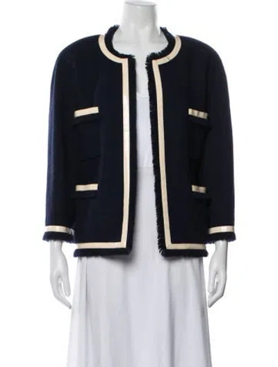 Pre-owned Chanel Vintage 1992 Blazer In Blue