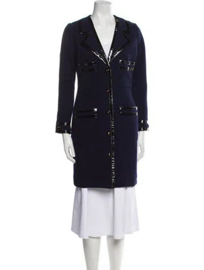Pre-owned Chanel Vintage 1992 Coat In Blue