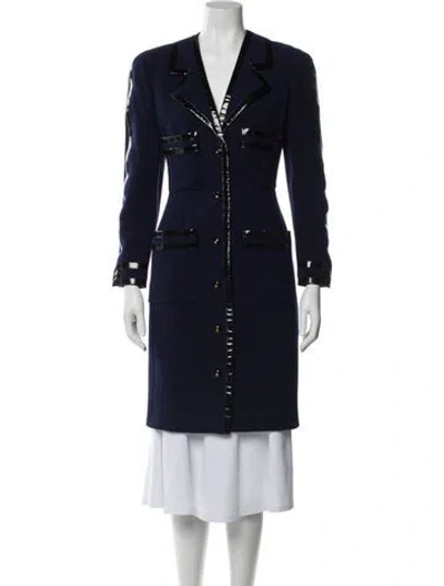 Pre-owned Chanel Vintage 1992 Coat In Blue
