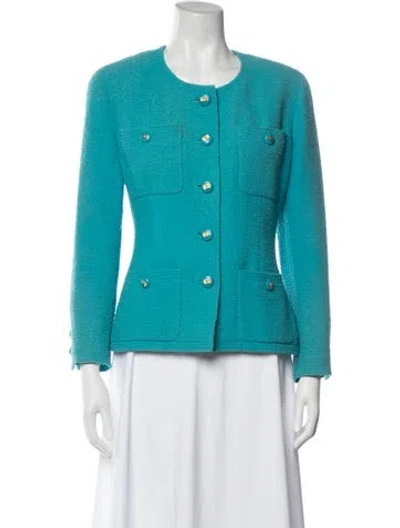 Pre-owned Chanel Vintage 1992 Jacket In Blue