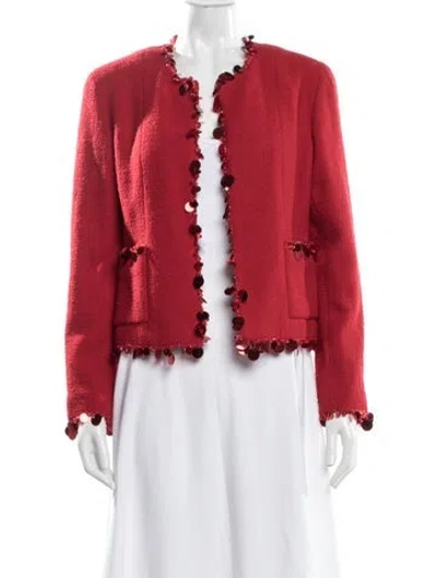 Pre-owned Chanel Vintage 1992 Jacket In Red