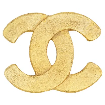 Pre-owned Chanel Vintage 1992 Rare Iconic Gold Interlocked Micro Hammered Coco Cc Brooch In Multiple